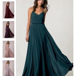 Jenny Yoo Deep Teal Maxi Dress